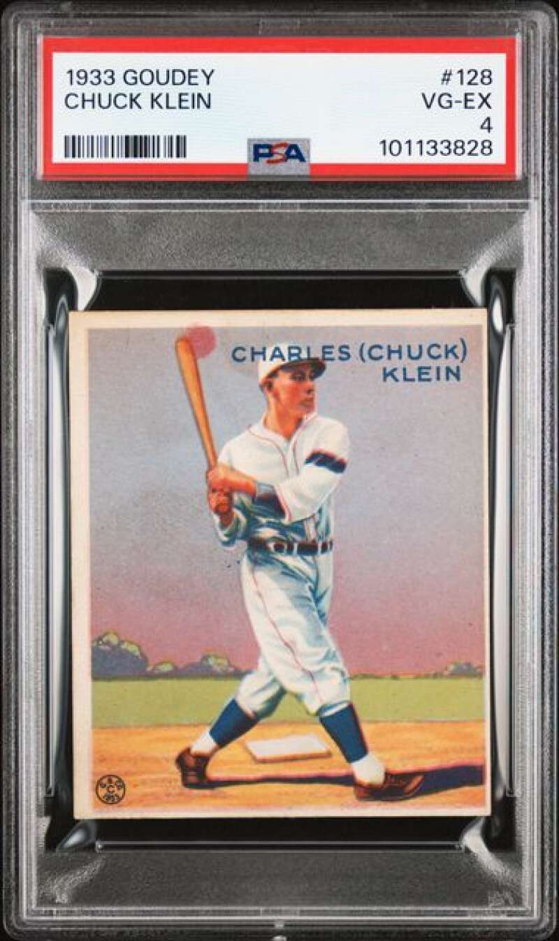1933 Goudey #128 Chuck Klein PSA 4 RC Rookie Phillies  (3828)