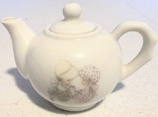 Vintage Precious Moments Miniature Tea Pot And Plate