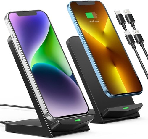 Chargeur sans fil rapide 15W - Design double bobine, pack de 2 pour une utilisation sans effort - Photo 3 sur 9