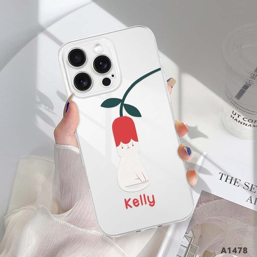 Custom Name Cats Patterned Phone Cover Case For iPhone 15 16 Pro Max 14 13 16e - Picture 42 of 105