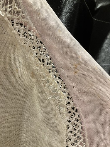 1910s Edwardian Cotton And Handmade Lace Dress Cream/Pink Antique 24”Waist - Picture 23 of 24