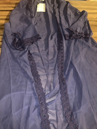 KIMONO Bohemio LuLaRoe CHLOE AZUL MARINO SÓLIDO Mediano 10/12 Encaje Transparente Abierto Nuevo - Imagen 10 de 11