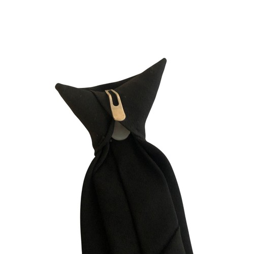 Giovanni Black Clip-on Tie Mens Necktie Classic USA Accessory Office Work Gift - Picture 5 of 7