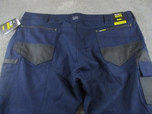 Bisley Drill/Work Tradie Pants 122S 48S W46 L33 FLX & MOVE Navy Blue Cotton New - Picture 15 of 17