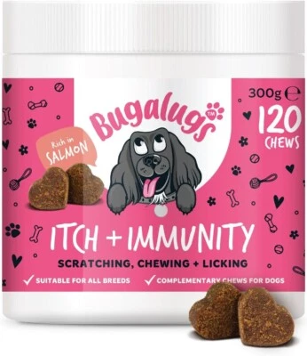BUGALUGS PET CARE BUGALUGS Itch & Immunity Dog Treats for itchy dog skin itchy paws, ears, eyes