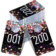 Live Plastic Number Tags Consecutive Normal Mirror Image Coat Room Hanger Cards