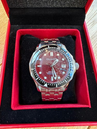 Duxot Henri Diver Automatic Maroon Red Men's Watch DX-2060-55