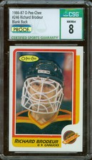 1986-87 O-PEE-CHEE # 246 RICHARD BRODEUR PROOF CSG 8 MAC $200 CARD *