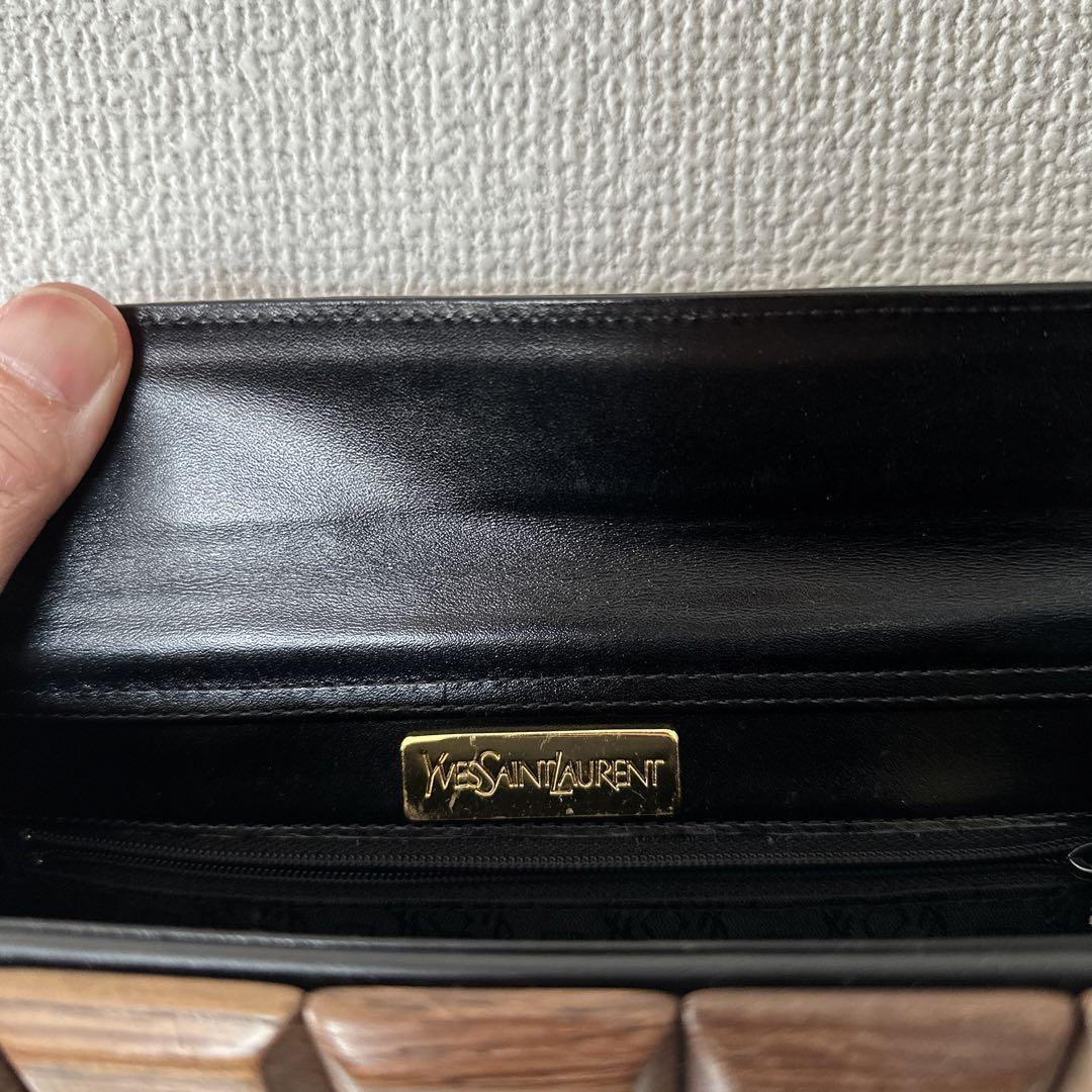 Borsa pochette Saint Laurent in pelle Ysl originale nera media donna Francia