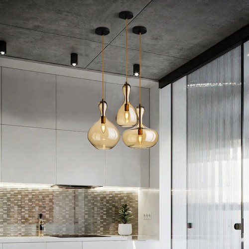 Bar Kitchen Lamp Home Pendant Lighting Bedroom Ceiling Light Glass Pendant Light - Picture 7 of 13