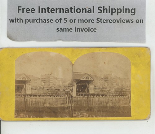 South Ferry Manhattan NY New York Stereoview c1870 - Picture 2 of 3