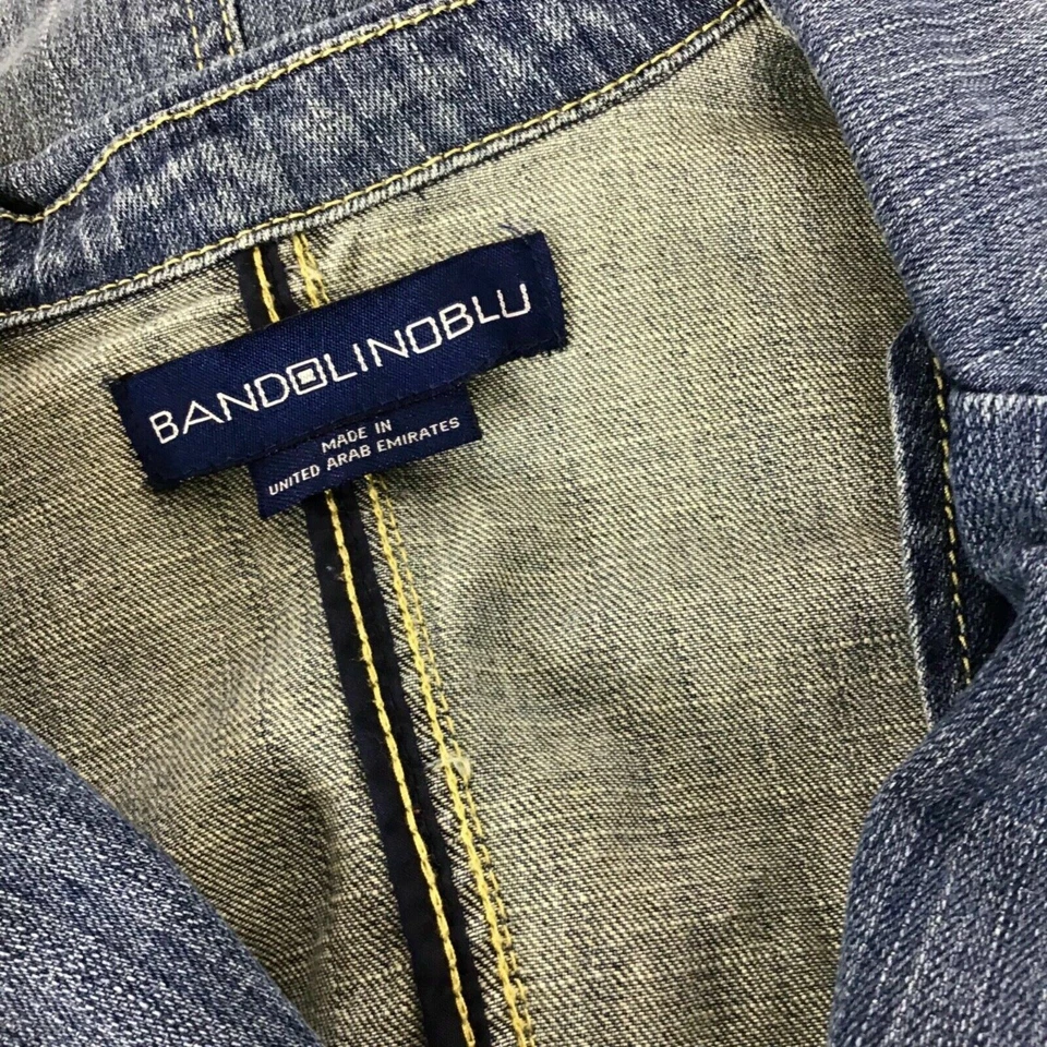Chaqueta de Jean Bandolino Azul/Adornada con Tachuelas Elástica Envejecida/Talla M Foto 3 de 3