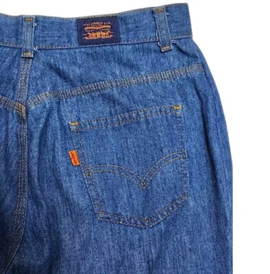Vintage 80's Levi s Jeans Women's Sz 30x33 Measured  Blue High Rise Orange Tab 