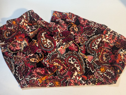 Falda Midi Estampado Floral Bechamel Negra Beige Roja Talla L Cintura Elástica De Colección - Imagen 6 de 6