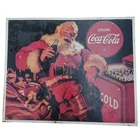 Coca Cola Metal Sign 1991 Santa Christmas Vintage 12x15.5