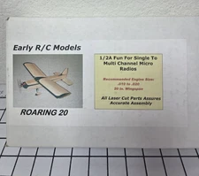 Early R/c Models Roaring 20 Radio Control Balsa Airplane Kit 20" .010-.020 NIOB