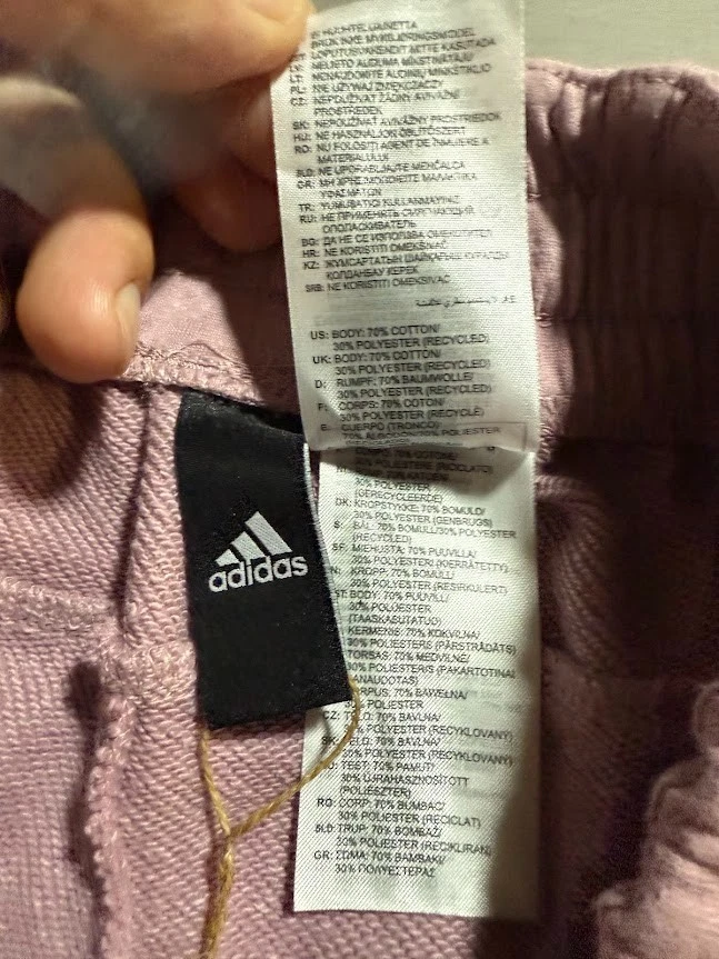 Pantalones Cortos Adidas Para Hombre 2XL Púrpura Cordones Polar Bolsillos Gimnasio Adulto 38x8 Nuevos. Foto 4 de 4