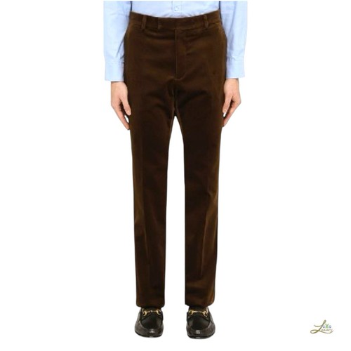Gucci Brown Velvet Trousers Size 50 - Picture 1 of 5