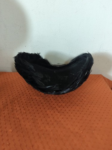 Sombrero Fascinador Vintage Damas Plumas Negras Lentejuelas - Imagen 9 de 10