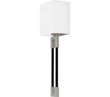 Capital Bleeker Wall Sconce, 1-Light 60 Watts, Polished Nickel And Black