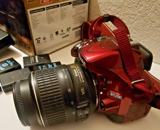 Nikon D5200 Digital SLR Camera - Red, comes with f/3.5 Lens and Accessories