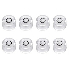 8pcs Circular Bubble Spirit Level 12x7.5mm Bubble Spirit Level, White/Black