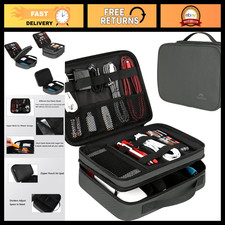 Universal Travel Cable Organizer Bag, Grey - Portable Cord Storage Case, Electro