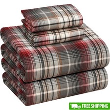 Soft Flannel Bed Sheet Set Durable Lightweight Breathable Pilling Resistant New