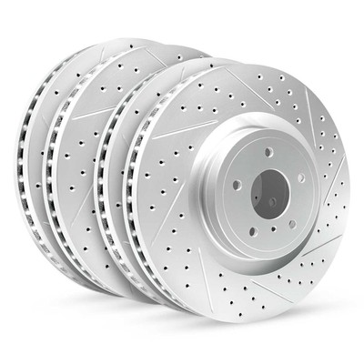 For Jaguar X-Type 02-08 Drilled & Slotted Front & Rear Brake Rotor Set