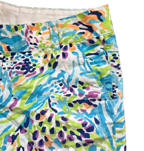 Lilly Pulitzer Chipper Short Damen 8 grün blau Blumen Bermuda leichte Tasche - Bild 5 von 9