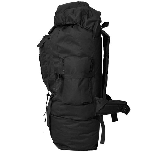 vidaXL Army-Style Backpack XXL 26.4 gal Black - Picture 3 of 6