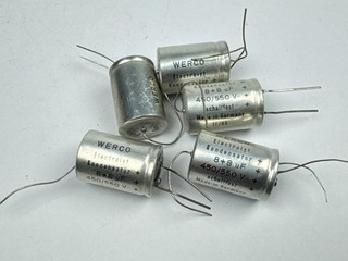 5x Werco Condensatore Elettrolitico 8 8uf 450/550V Radio Audio Hifi Componente