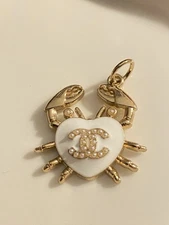 Chanel Crab Zipper Pull Button Stamped Charm