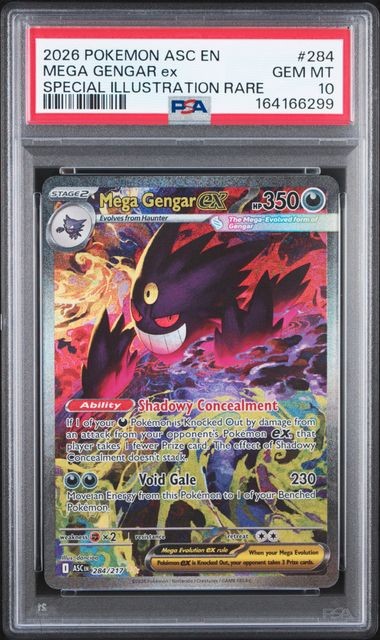 Pokemon Mega Gengar ex Ascended Heroes Special Illustration Rare #284 PSA 10