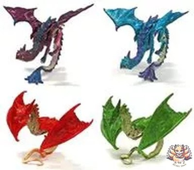 SO-TA 4er Set Mini Figur Barsch Drache