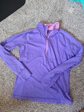 Tek Gear Ultrasoft Fleece Mock Neck Kangaroo Pocket Thumb Hole Women Large