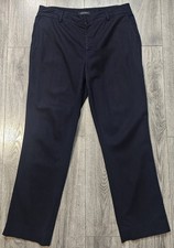 Lauren Ralph Lauren Straight Leg Chino Dress Pant Trouser Navy Blue Womens Sz 14