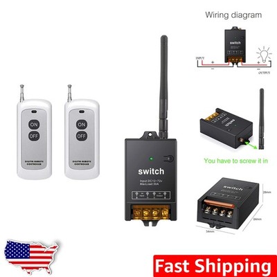 Long Range RF Remote Switch 40A, 984ft, 12V-72V, Secure Learning Code, Reliable