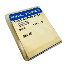 (Pack of 5) Ferraz Shawmut GGX20 Fast Acting Fuse, 20A, 32VAC, 362020