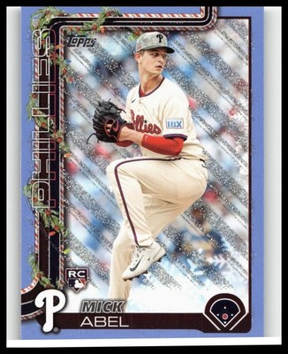2025 Topps Holiday #H111 Mick Abel Blue Metallic Glitter Holiday