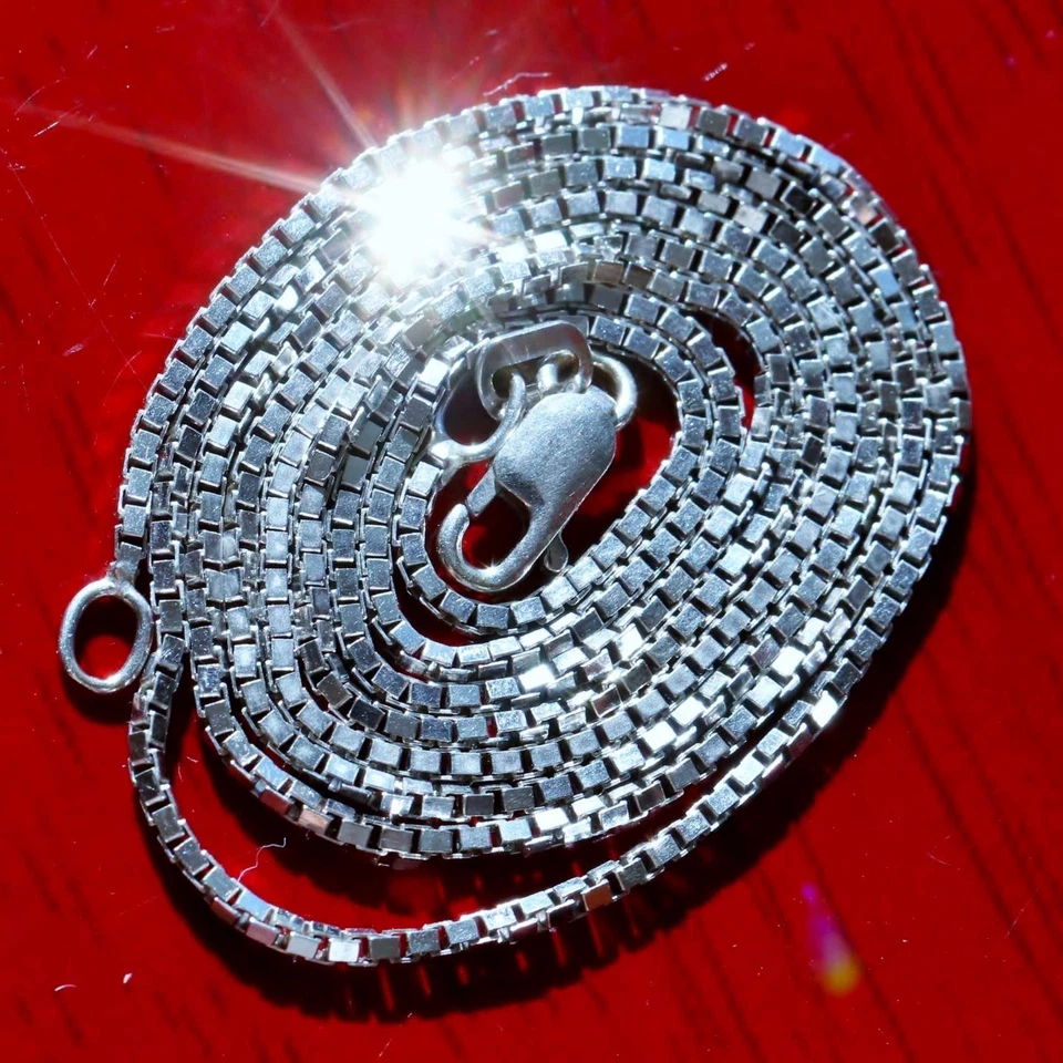 Collar Oro Blanco 14k 585 Italiano 20.25" Caja Eslabón Cadena 4.60gr Aurafin1 N3528 Foto 2 de 4