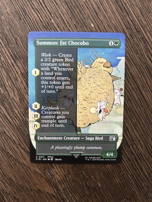 MTG Summon: Fat Chocobo [Borderless NON-FOIL] - [NM] Final Fantasy 