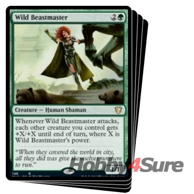 Wild Beastmaster X4 M/NM Magic MTG Innistrad: Midnight Hunt: Commander