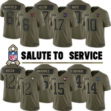 NWT Men's Olive 2025 Salute to Service Team Limited Jersey All Stitched S-3XL