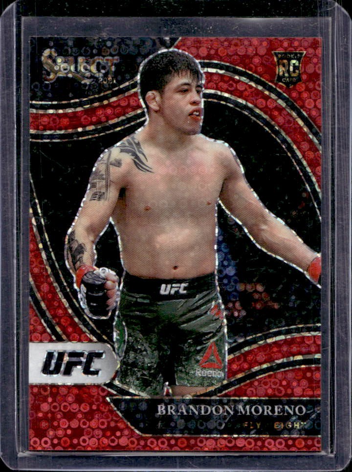 2021 Select UFC Brandon Moreno Red Disco Prizms Octagonside RC #103/199