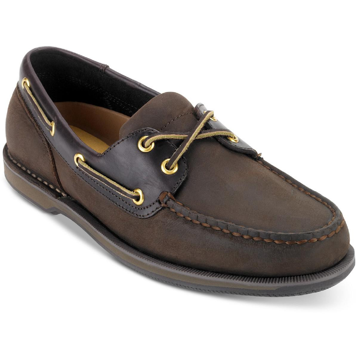 Мужские кожаные мокасины Rockport Perth коричневого цвета шириной 14 см (E+, WW) BHFO 4697