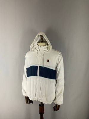 Vintage Nike Court Mens Jacket Size L White Long Sleeve Windbreaker