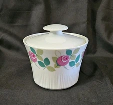 Thomas Rosenthal Germany Sugar Bowl With Lid White Modern Rose