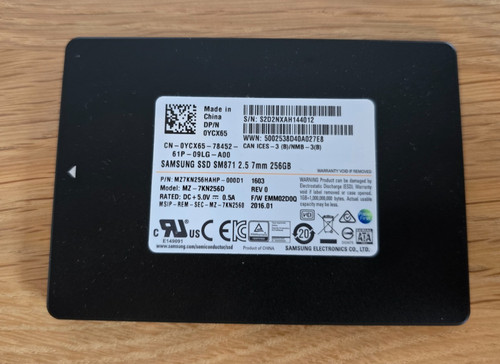 SSD SAMSUNG SM871 MZ-7KN256D 0YCX65 256GB MLC SATA III 2.5''