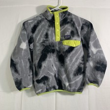 Patagonia Boys Lightweight Synchilla Snap-T Pullover Green Trim Tie Dye Size 7/8